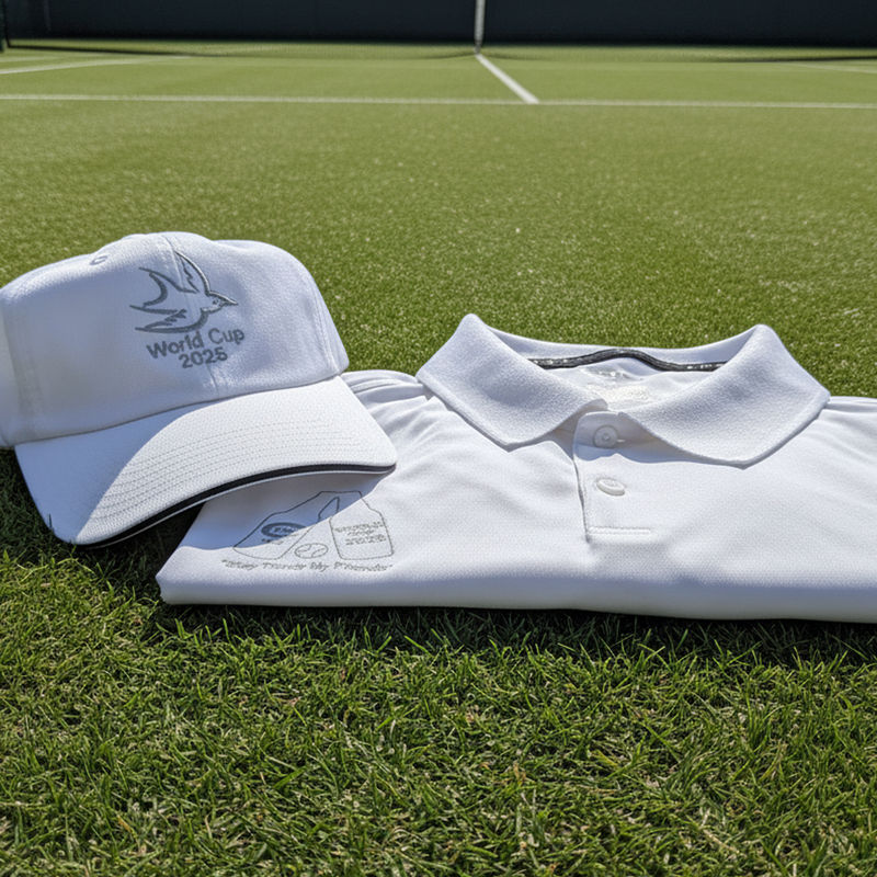 Embroidered Hats and Polo shirts for a 9 team Tennis Tournament